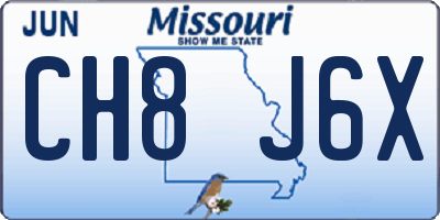 MO license plate CH8J6X