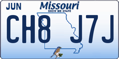 MO license plate CH8J7J