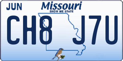MO license plate CH8J7U