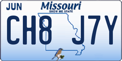 MO license plate CH8J7Y