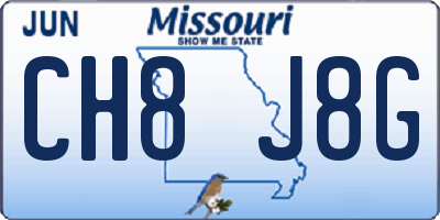 MO license plate CH8J8G