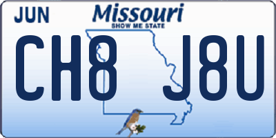 MO license plate CH8J8U
