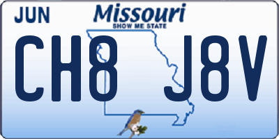 MO license plate CH8J8V