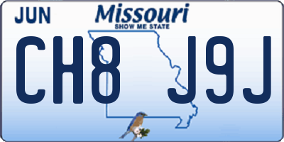 MO license plate CH8J9J