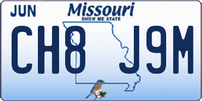 MO license plate CH8J9M