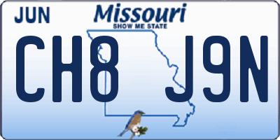 MO license plate CH8J9N