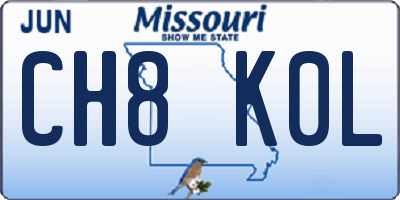 MO license plate CH8K0L