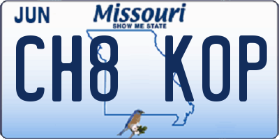 MO license plate CH8K0P