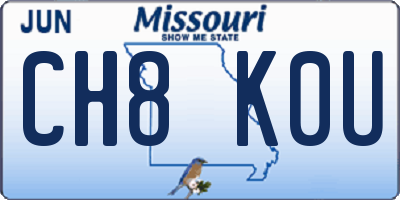 MO license plate CH8K0U