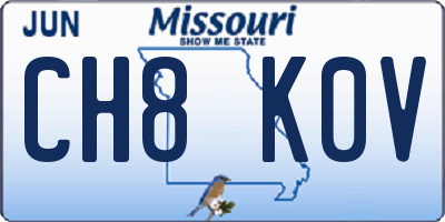 MO license plate CH8K0V
