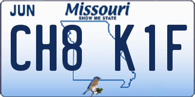 MO license plate CH8K1F