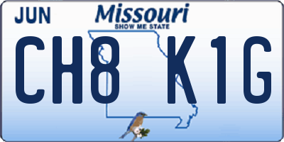 MO license plate CH8K1G