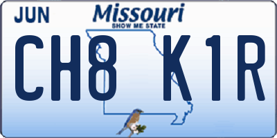 MO license plate CH8K1R