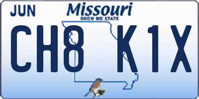 MO license plate CH8K1X
