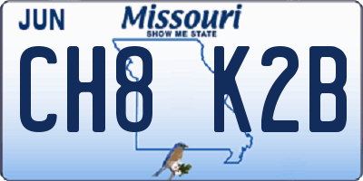 MO license plate CH8K2B