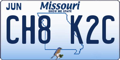 MO license plate CH8K2C