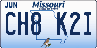 MO license plate CH8K2I