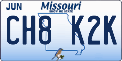 MO license plate CH8K2K