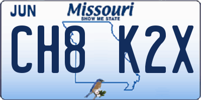 MO license plate CH8K2X