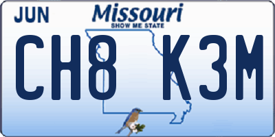 MO license plate CH8K3M