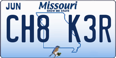 MO license plate CH8K3R