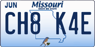 MO license plate CH8K4E
