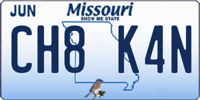 MO license plate CH8K4N