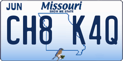 MO license plate CH8K4Q