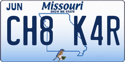 MO license plate CH8K4R