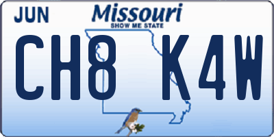 MO license plate CH8K4W