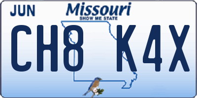 MO license plate CH8K4X