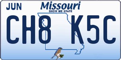 MO license plate CH8K5C