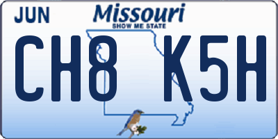 MO license plate CH8K5H