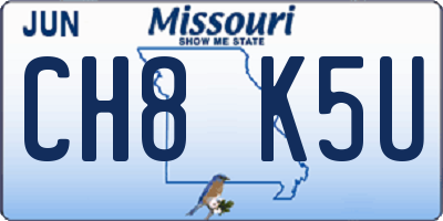MO license plate CH8K5U