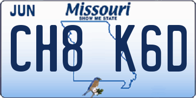 MO license plate CH8K6D