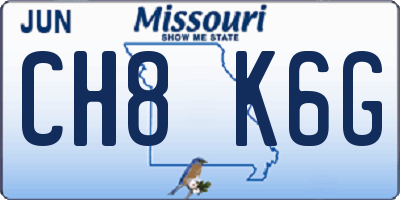 MO license plate CH8K6G