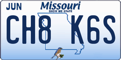 MO license plate CH8K6S