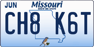MO license plate CH8K6T