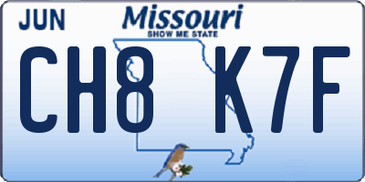 MO license plate CH8K7F
