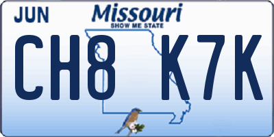 MO license plate CH8K7K