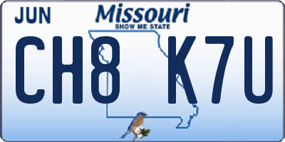 MO license plate CH8K7U