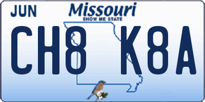 MO license plate CH8K8A