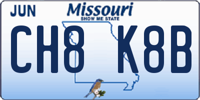 MO license plate CH8K8B