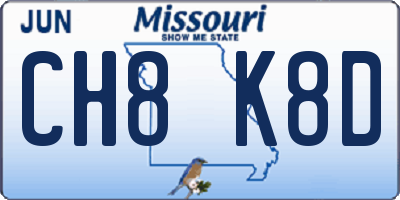 MO license plate CH8K8D