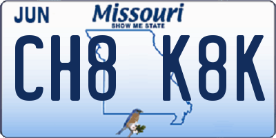 MO license plate CH8K8K