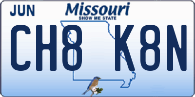 MO license plate CH8K8N