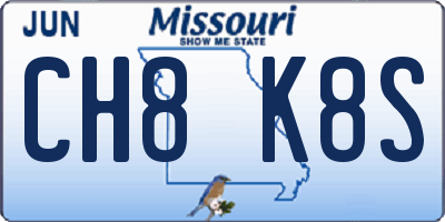MO license plate CH8K8S