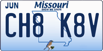 MO license plate CH8K8V