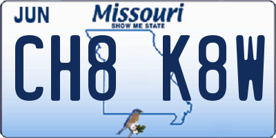 MO license plate CH8K8W