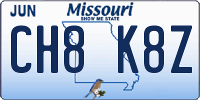 MO license plate CH8K8Z